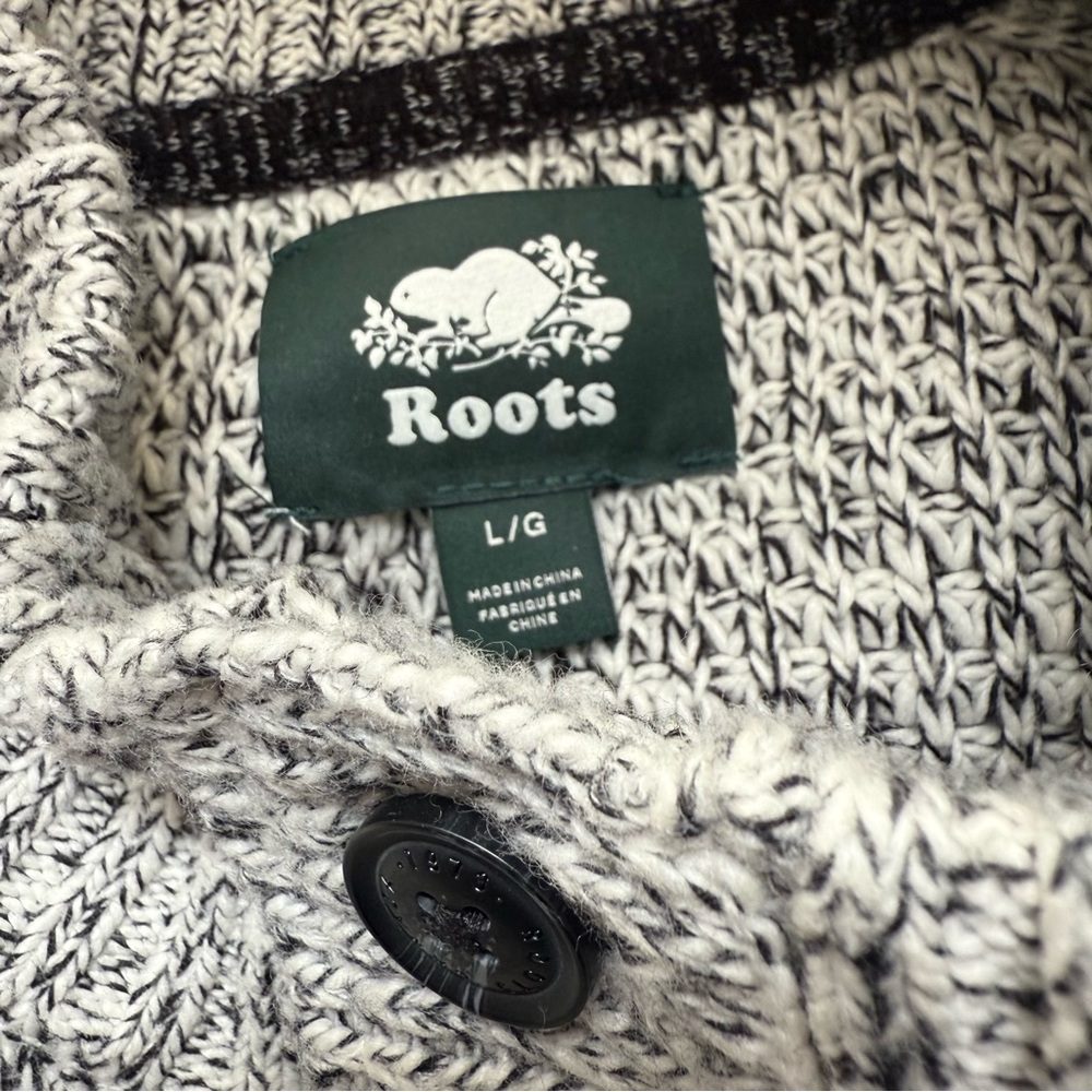 Roots Salt and Pepper Mock Neck Henley Sweater Men’s Size Large L - Picture 12 of 13